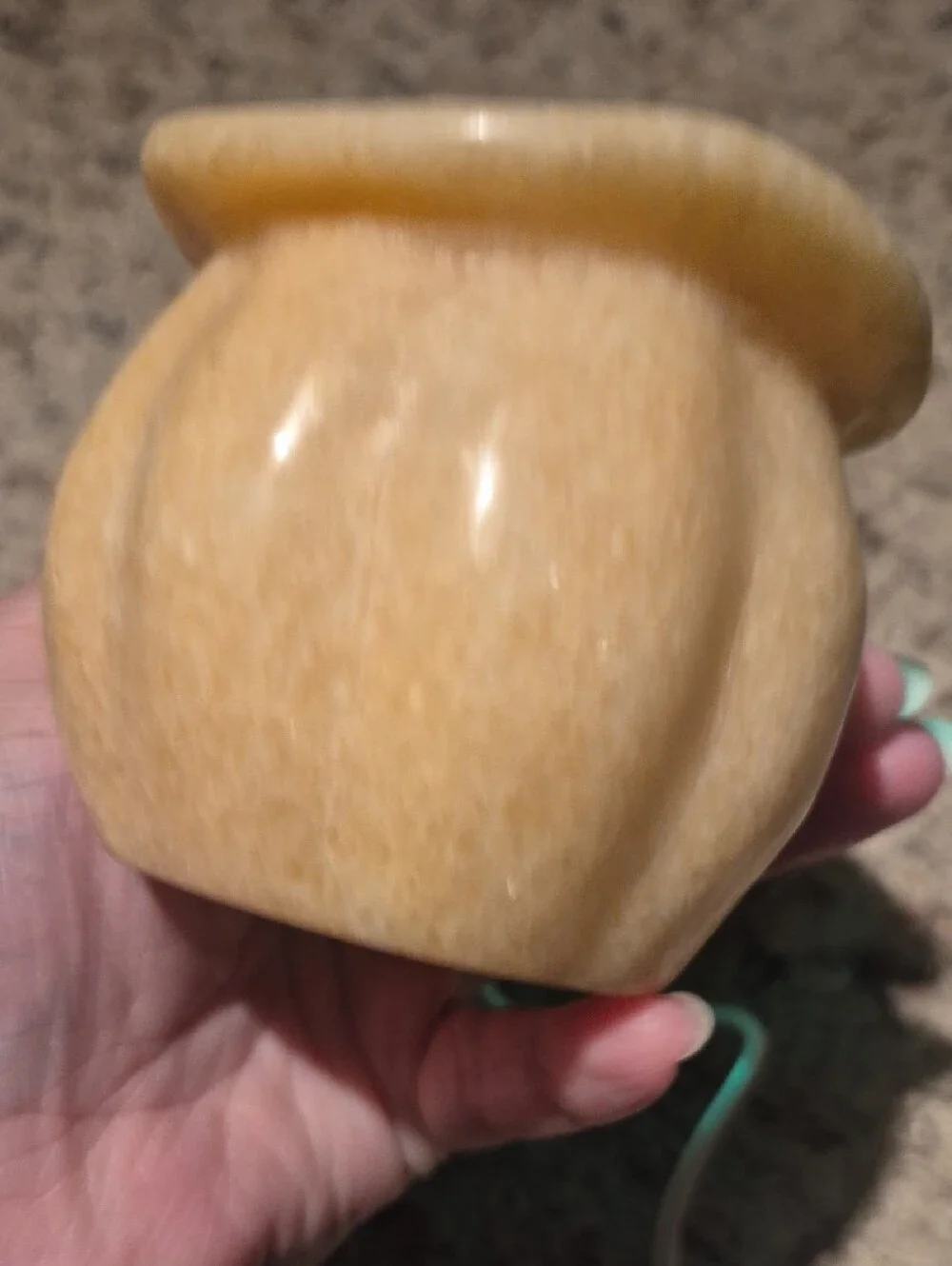 Carved Pumpkin Jack-O'-Lantern Orange Jade LED Lamp
